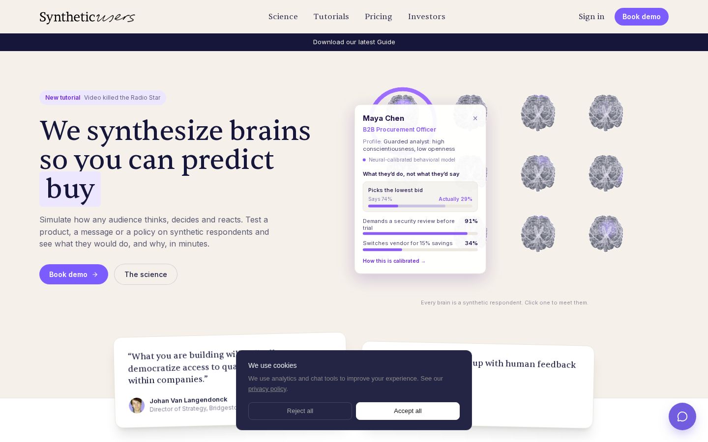 Synthetic Users homepage